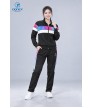 Bộ nỉ thể thao nữ ADB-174-08-01 Đen phối trắng